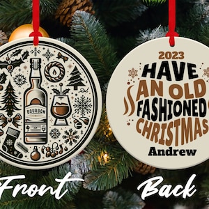 Bourbon Christmas Ornament, Thin Metal Ornament, Personalized Custom Whiskey Ornament, Bourbon Lover Gift, Whiskey Gift Ornament