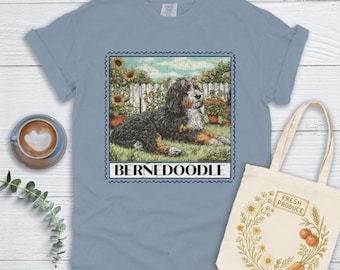 Bernedoodle Hundestempel T-Shirt: Komfort Farben Tee, Hundeliebhaber Geschenk
