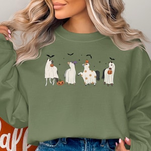Halloween Ghost Horses Sweatshirt, Cute Halloween T-shirt, Halloween Outfit, Funny Ghost Horse Shirt, Fall Pumpkin Sweatshirt