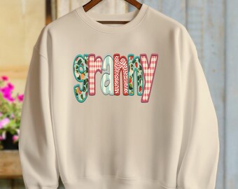 Vintage Granny T-Shirt: Comfort Colors Faux Embroidery Tee