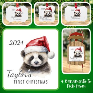 Personalized Baby&#39;s First Christmas Ornament: Panda Design
