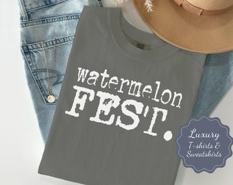 Maglietta Watermelon Fest: Maglietta dai colori comodi in stile vintage