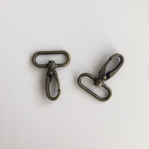 Metal Snap Hooks Package, Swivel Hook, Haberbashery snap 30mm, 50, 100 pcs Package, Antique Brass, zdjęcie 2