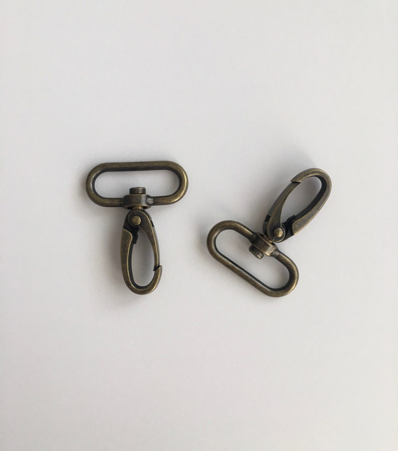 Metal Snap Hooks Package, Swivel Hook, Haberbashery snap 30mm, 50, 100 pcs Package, Antique Brass, zdjęcie 2