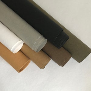 Tessuto di carta Kraft lavabile, "Standard" 100 x 150 cm / 39,5"x 59" fogli, rotolo, alternativa alla pelle ecologica vegana,
