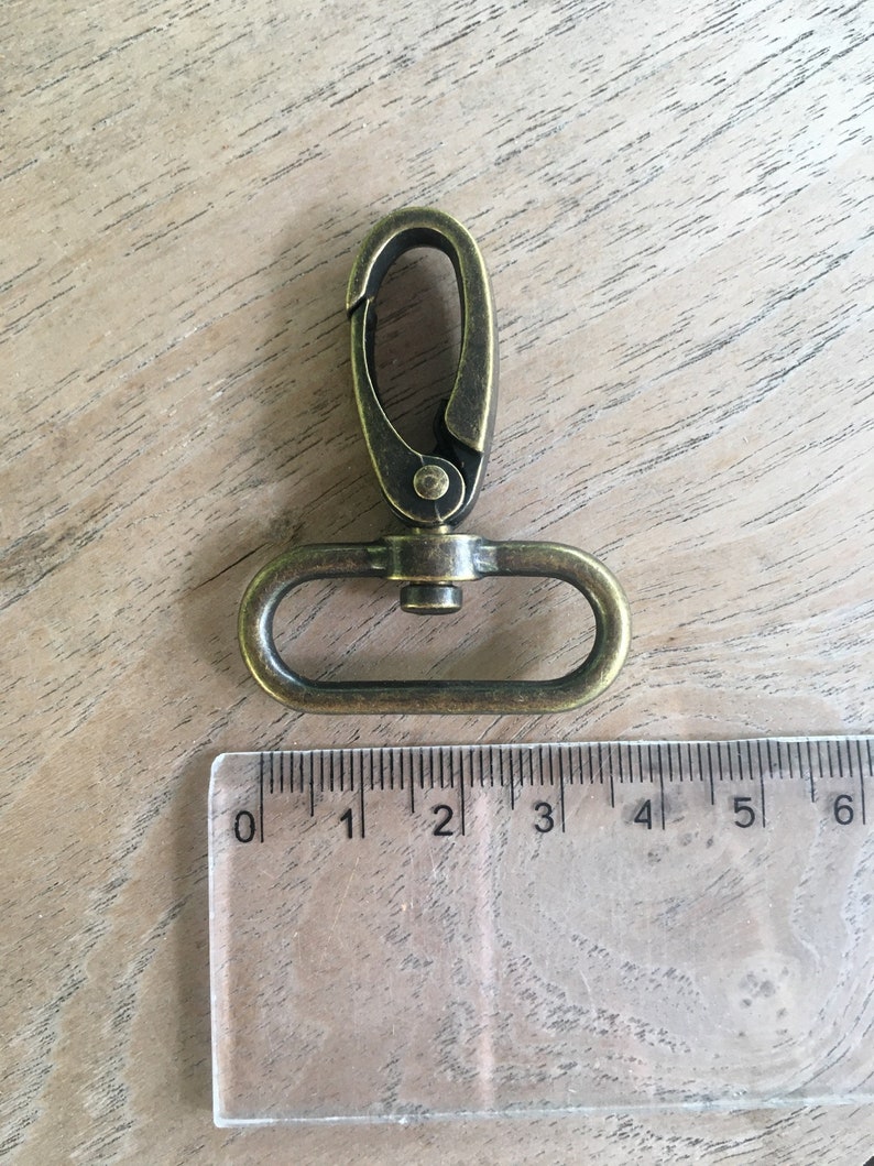 Metal Snap Hooks Package, Swivel Hook, Haberbashery snap 30mm, 50, 100 pcs Package, Antique Brass, zdjęcie 8