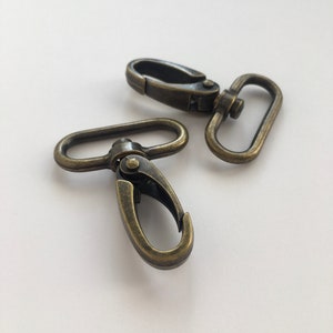 Metal Snap Hooks Package, Swivel Hook, Haberbashery snap 30mm, 50, 100 pcs Package, Antique Brass, zdjęcie 3