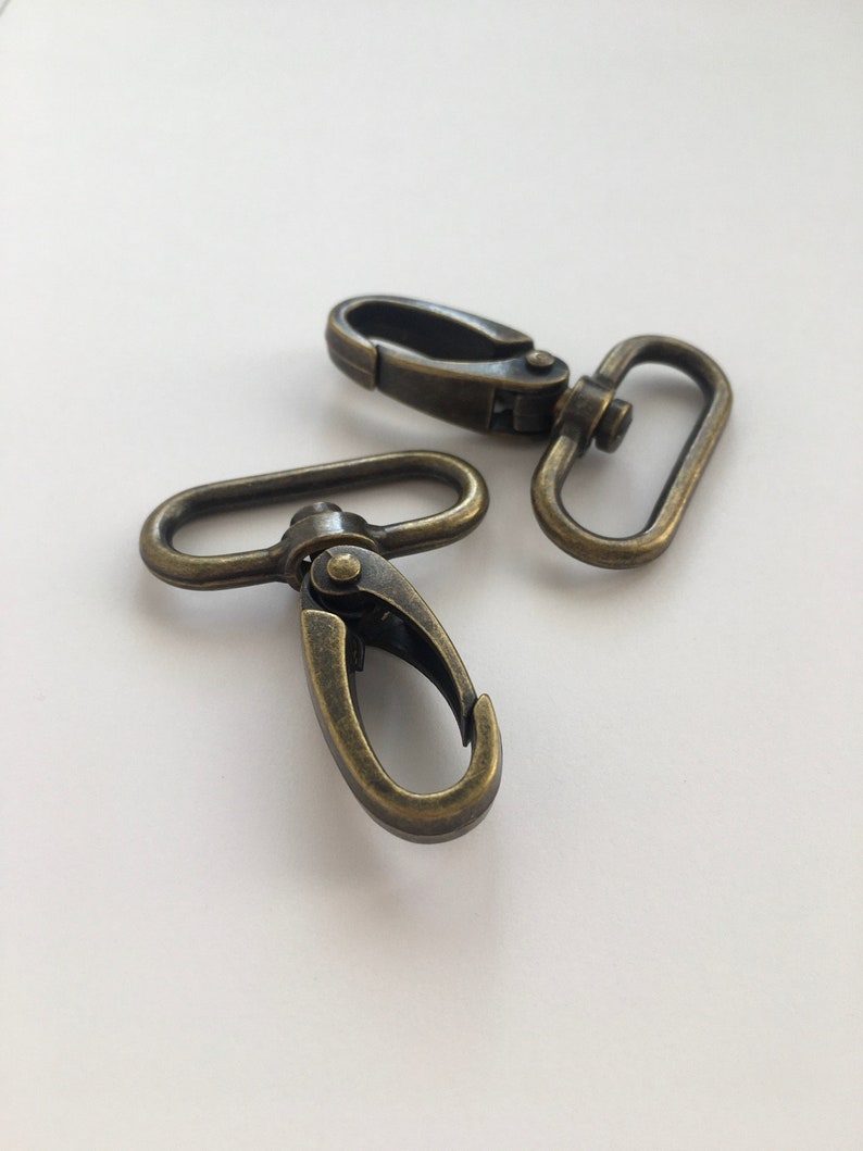 Metal Snap Hooks Package, Swivel Hook, Haberbashery snap 30mm, 50, 100 pcs Package, Antique Brass, zdjęcie 3