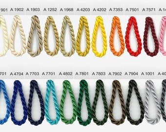 Silky Twisted Cord 3,5 or 7mm satin cord, 25  meters, 3-ply twisted round rope, decoration cord, jewelry rope, 28 different colors available