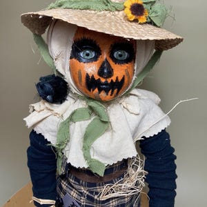 P&W - Creepy Cute Scarecrow Halloween Art Doll - Oddities Goth Spooky Evil