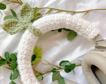 Crochet Sprout Leaf Headphone Accessory – Cottagecore Cable Organizer