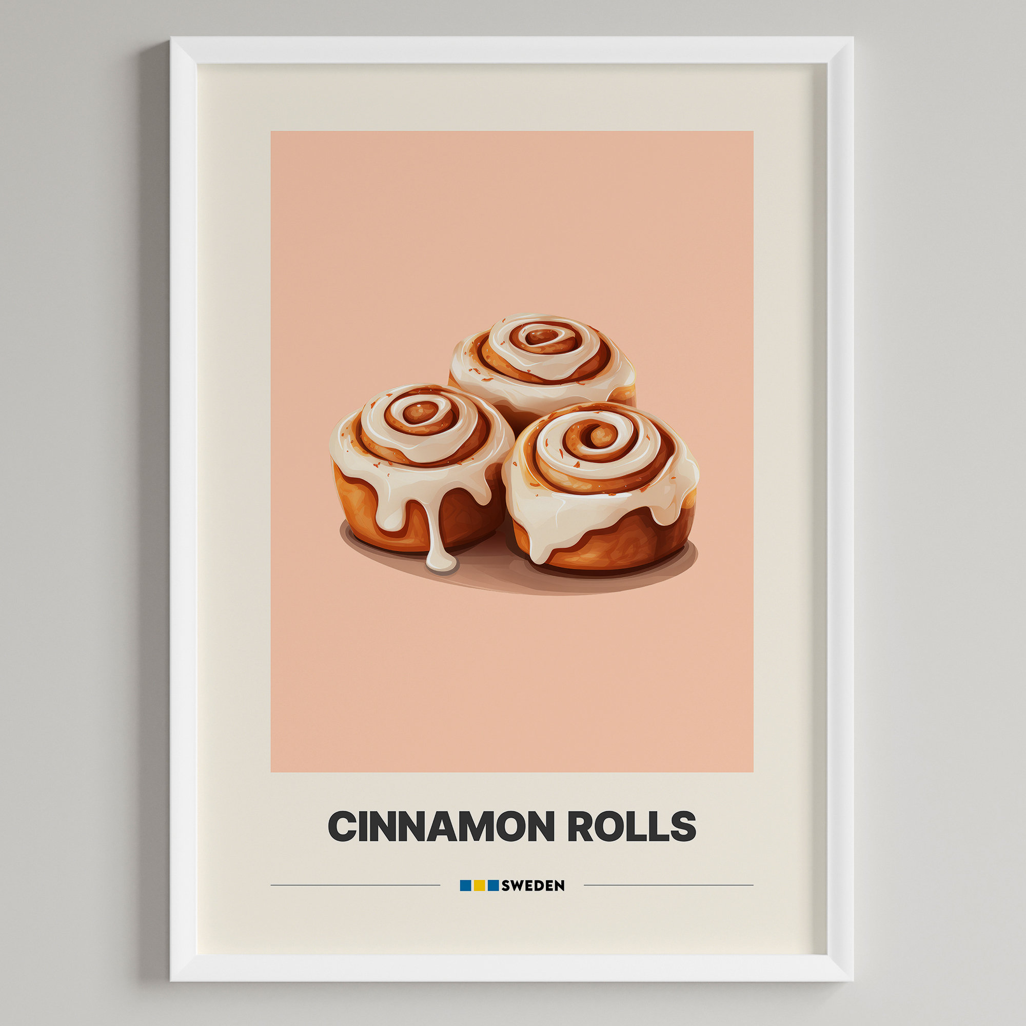Cinnamon　即購入大歓迎！ページ Cinnamon Rolls Poster | Swedish Dessert | Minimalist Cafe Decor