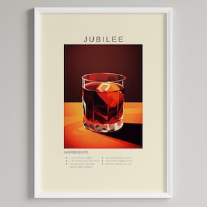 Jubilee Cocktail Poster | Minimalist Bar Cart Decor | Vodka Lover | Printable Digital Download