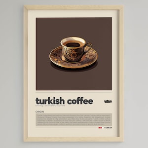 Türkischer Kaffee Kunstdruck: Minimalistisches Cafe Dekor (Digitaler Download)