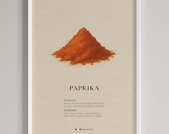 Paprika Spice Guide Print | Minimalist Kitchen Wall Art | Culinary Art Foodie Gift