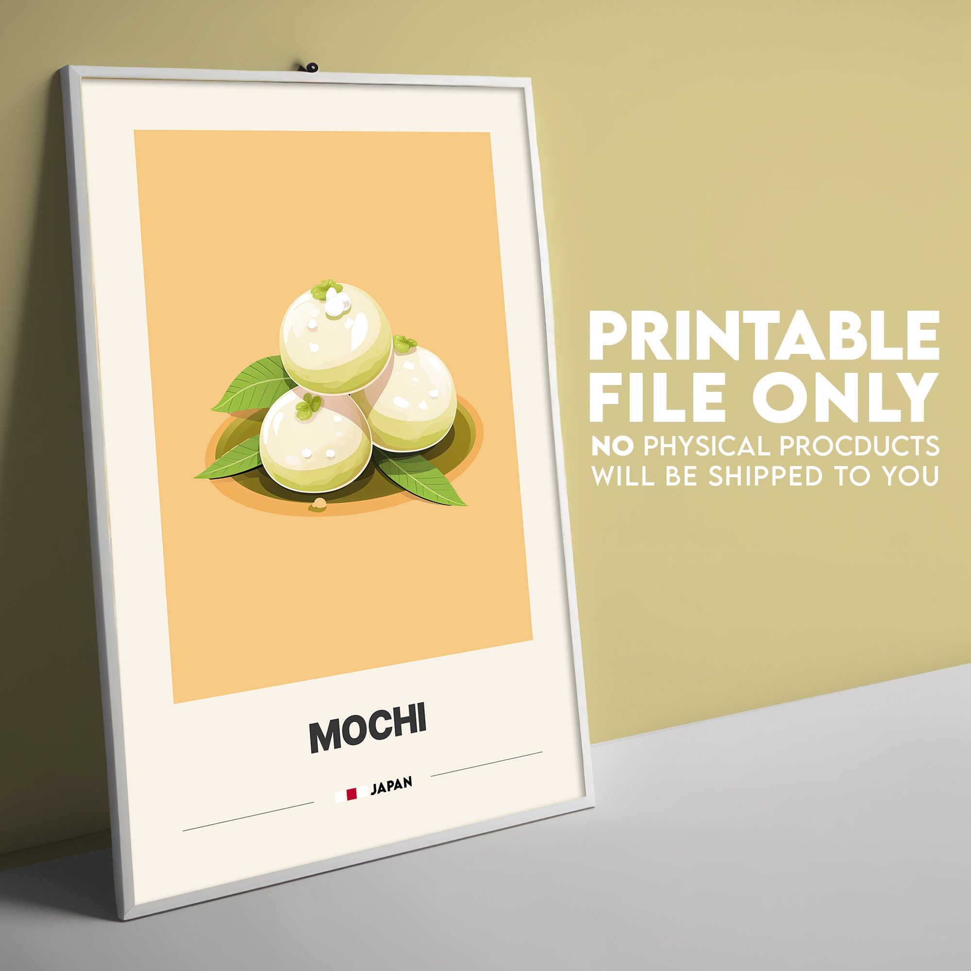 Mochi Poster | Japanese Dessert | Minimalist Cafe Decor
