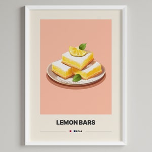 Zitronen Stangen Poster | Amerikanischer Nachtisch | Minimalistisches Cafe Dekor | Druckbare digitale Datei