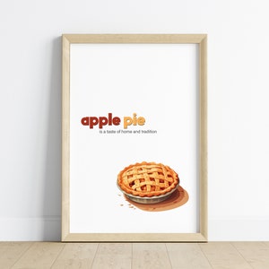 Apple Pie Art Print: American Food Poster (Digital Download)