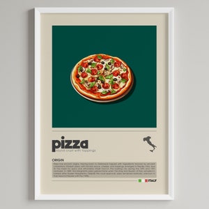 Minimalist Pizza Art Print: Italian Kitchen Decor (Digital Download)