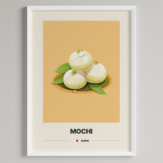 Mochi Poster | Japanese Dessert | Minimalist Cafe Decor