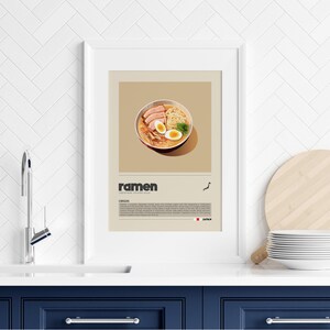 Ramen Poster | Minimalist Japanese Food Art | Kitchen Decor