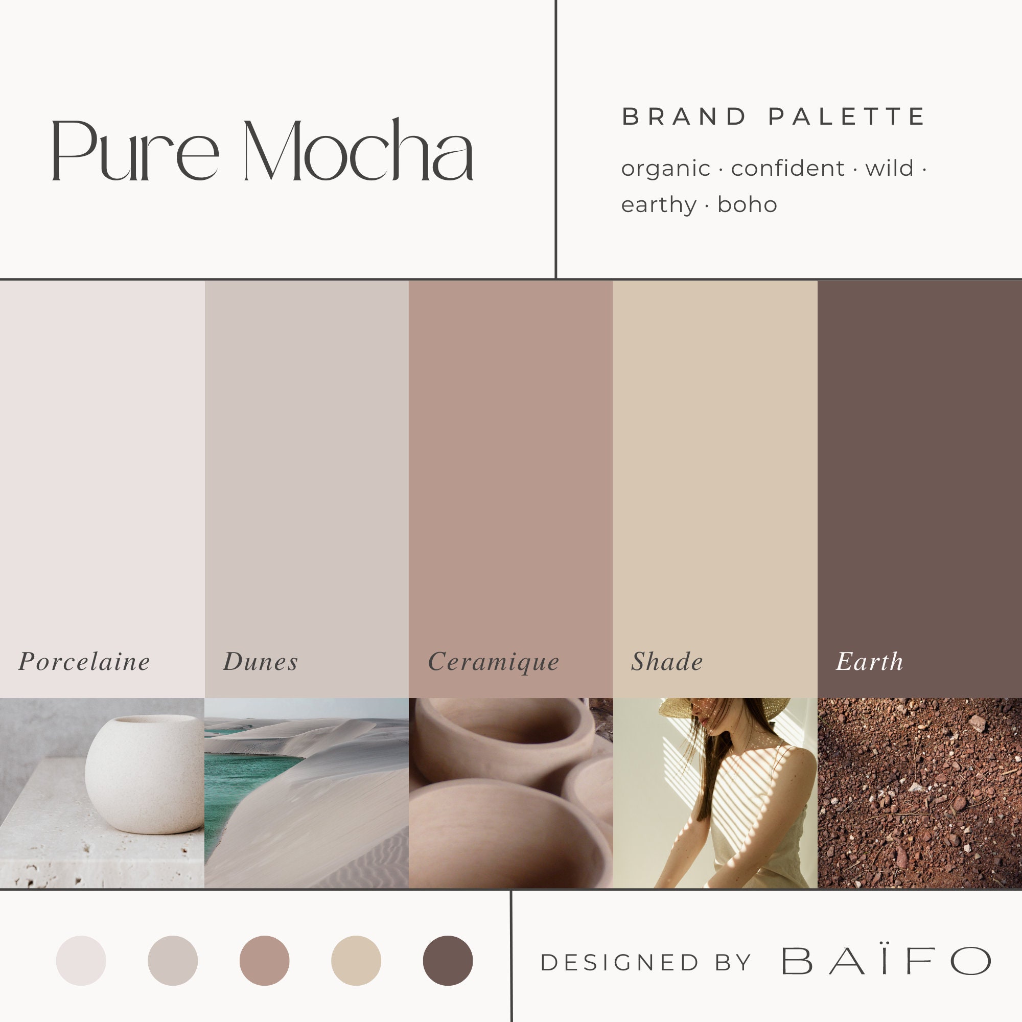 Neutral brown color palette color swatch  Canvas Print for Sale