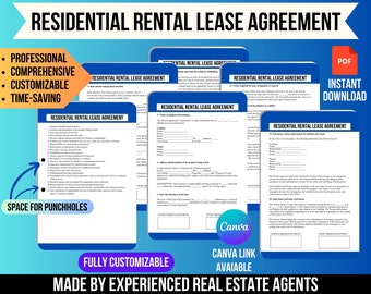 Residential Rental Lease agreement, Lease contract, Property rental, Lease agreement, Rental lease contract, Tenant lease