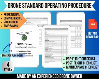 SOP Drohne, StandardOperating Verfahren UAV, Checkliste für vor dem Flug, nach dem Flug und Wartung