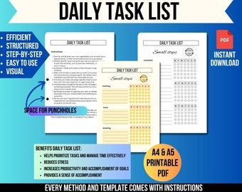 Daily Task Tracker, Task tracker, To do list, Productivity tool, Time management, Goal setting, Schedule planner, Habit tracker
