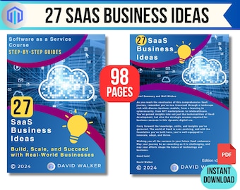 27 idées d'entreprise SaaS avec guide étape par étape, plan SaaS, entreprise dans le cloud, livre, démarrage technique, lancement de produit, logiciel en tant que service