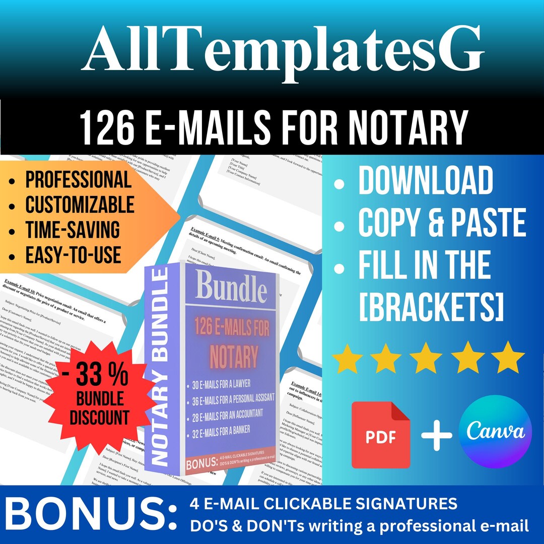 126 Notary E-mail Templates, Customisable, Professional, Corporate ...