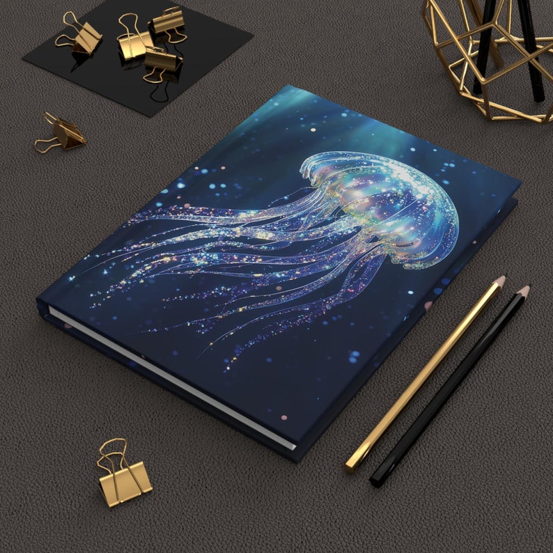 Jellyfish Journal, Vacation Rental Log, Hardcover Matte Guest Book or