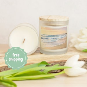 Scented Beach Candle: Mango Coconut or High Tide, 11 oz Hand-Poured Soy Wax
