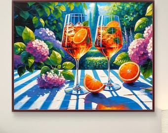 Aperol Spritz Art Print, Poster for Bar Cart Decor, Trendy Cocktail Wall Art, Kitchen Wall Decor, Aperol Art Print, Bar Cart Prints