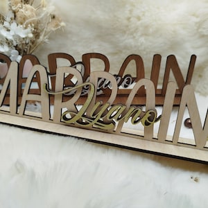 Decoración personalizada de padrino madrina - Decoración de madera personalizada - Idea de regalo de padrino madrina
