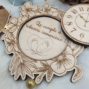 Demande parrain Marraine - demande surprise personnalisée - Horloge en bois