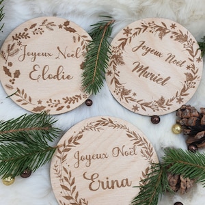 Personalized wooden coaster - Christmas coaster - Wooden coaster