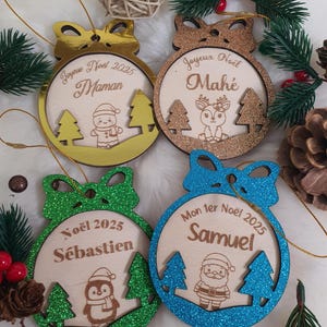 Pallina di Natale in legno personalizzata – Il mio primo Natale – Il mio 1° Natale – Regalo per neonato – Decorazione per l&#39;albero di Natale