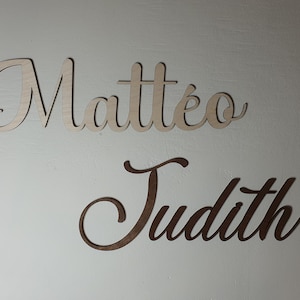 Wooden first name - Baby wall decoration - Wooden first name sign - Customizable birth