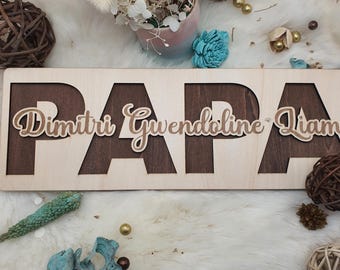 Personalized Father's Day gift - Father's Day decoration - Wooden Father's Day gift