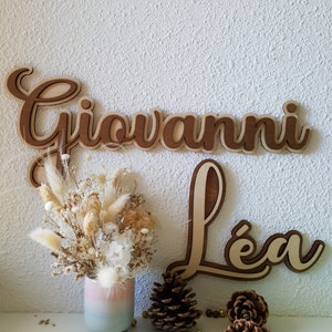Wooden first name - Baby wall decoration - Wooden first name sign - Customizable birth
