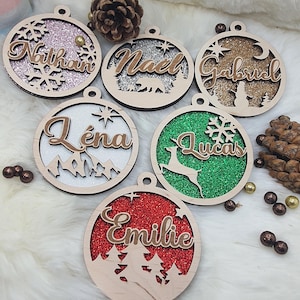 Personalized Christmas bauble - Wooden Christmas bauble - Personalized Christmas decoration