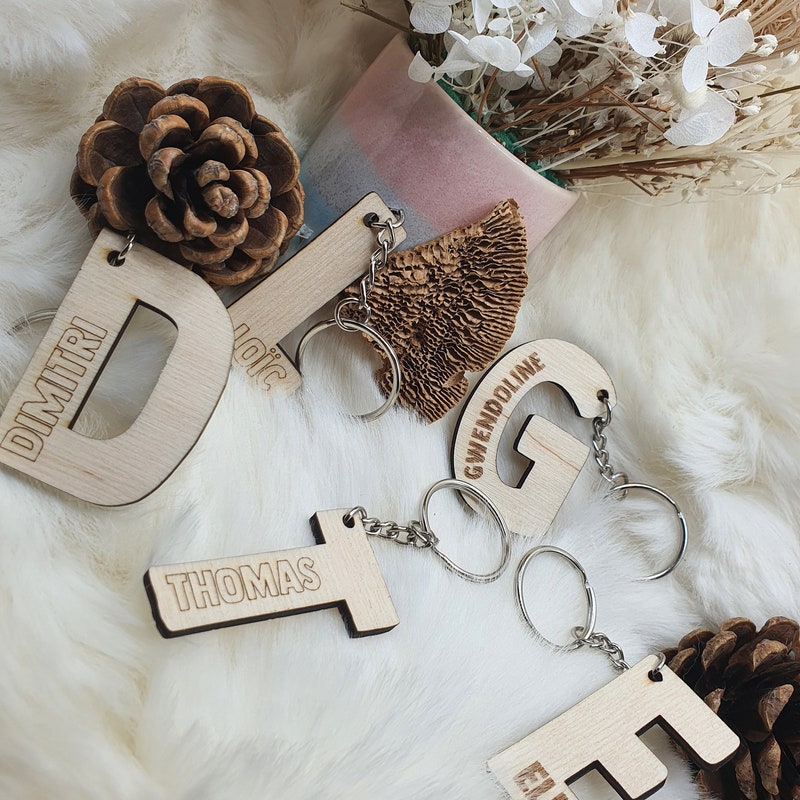 Wooden Key Ring - Etsy