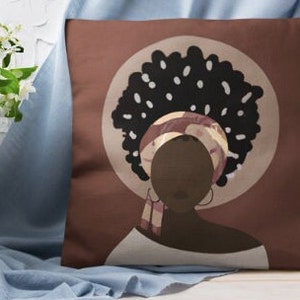 Black woman throw pillow cover black girl pillow cover black women accent pillow african ameican pillow cover afrocentric