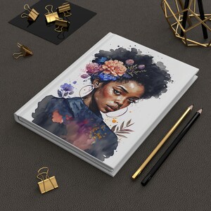 Black Women Hardcover Journals, Afrocentric Daily Planner Gifts for Mom, Black Gril Art Journals, To do list book