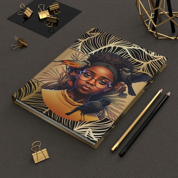 Melanin Hardcover Motivational Journal Gifts for her, Journals for School, Afrocentric Black history journals, Black girl art, custom made