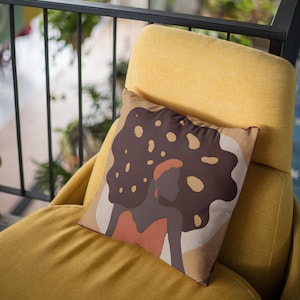 Black woman throw pillow cover black girl pillow cover black women accent pillow african ameican pillow cover afrocentric