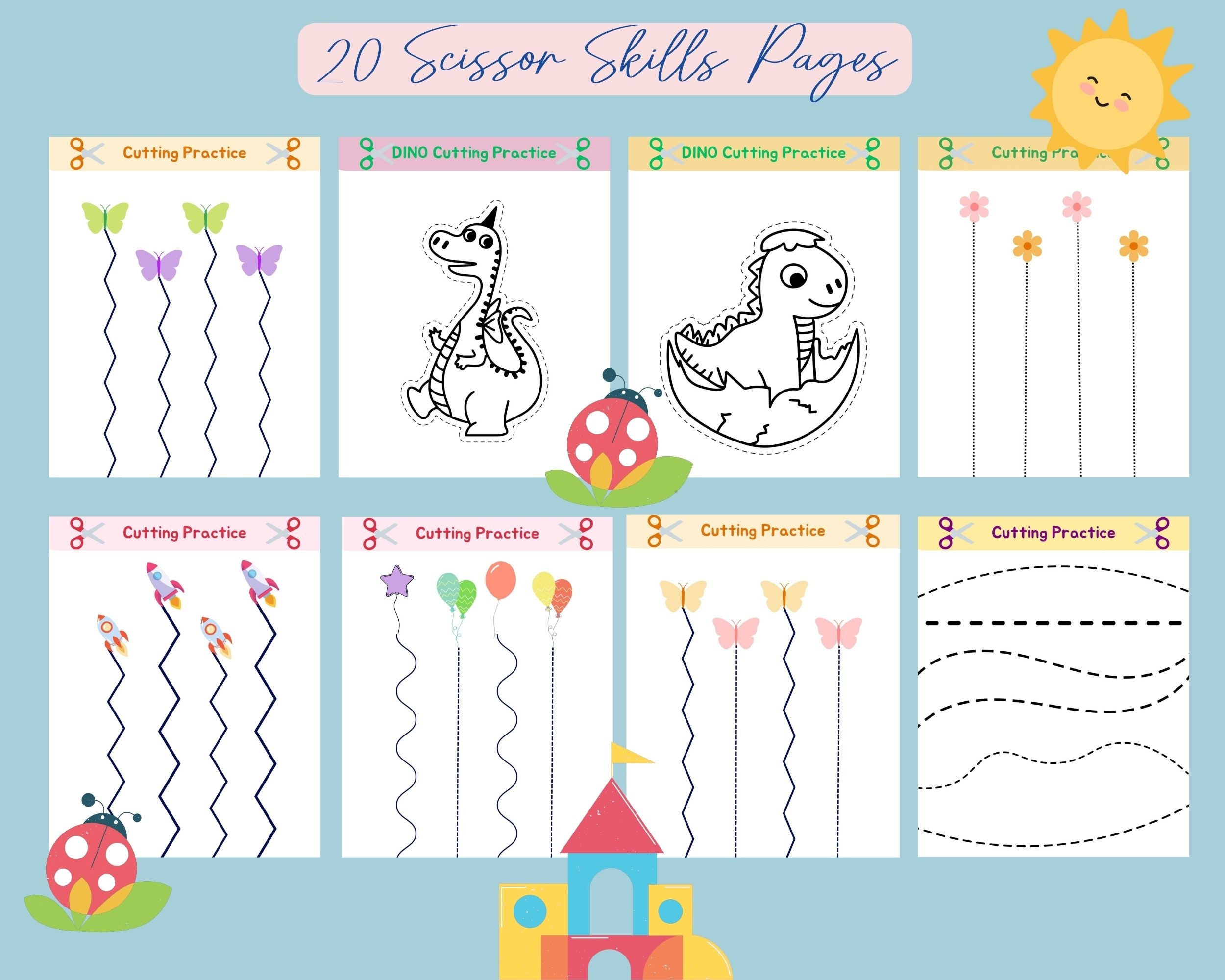 20 Scissor Skills Cutting Worksheets for Children Scissor Skills