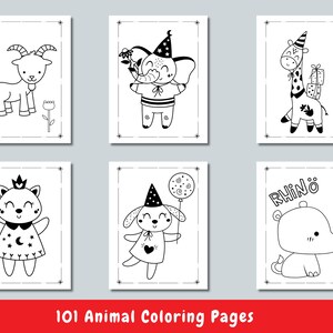 101 Animal Coloring Pages for Kids: Simple Printable Sheets (PDF)