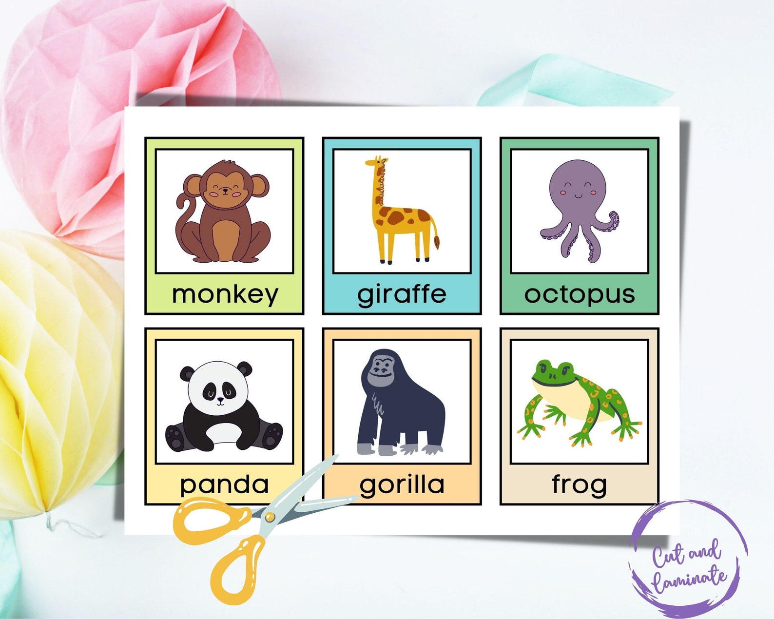 40 Animal Flash Cards Printable Animal Flash Cards Montessori Animal ...
